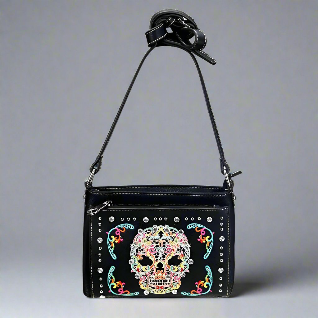 BOL Cross Body Sugar Skull Handbag Handbags & Purses Boutique of Leathers/Open Road