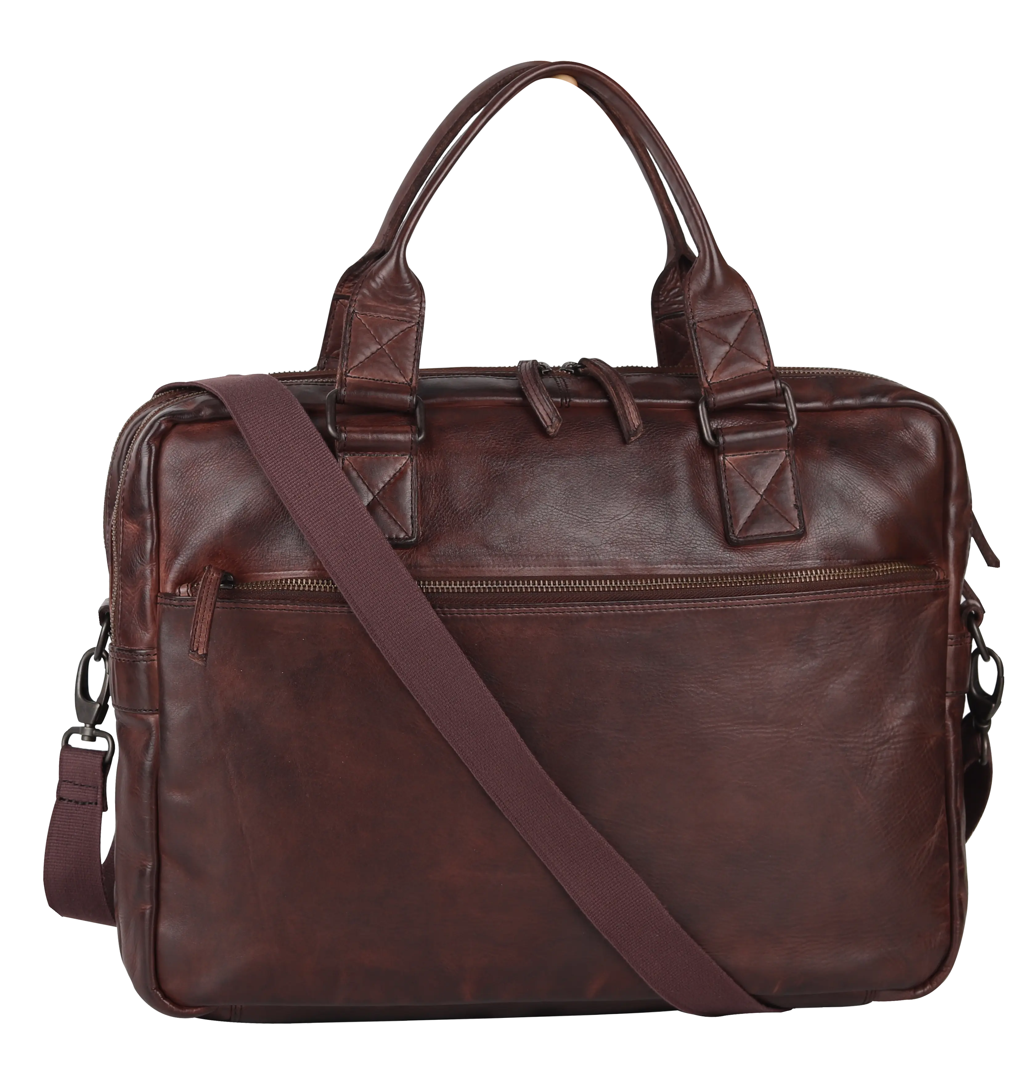 BOL Front Zip Leather Laptop Bag Backpacks & Messenger Bags Boutique of Leathers/Open Road