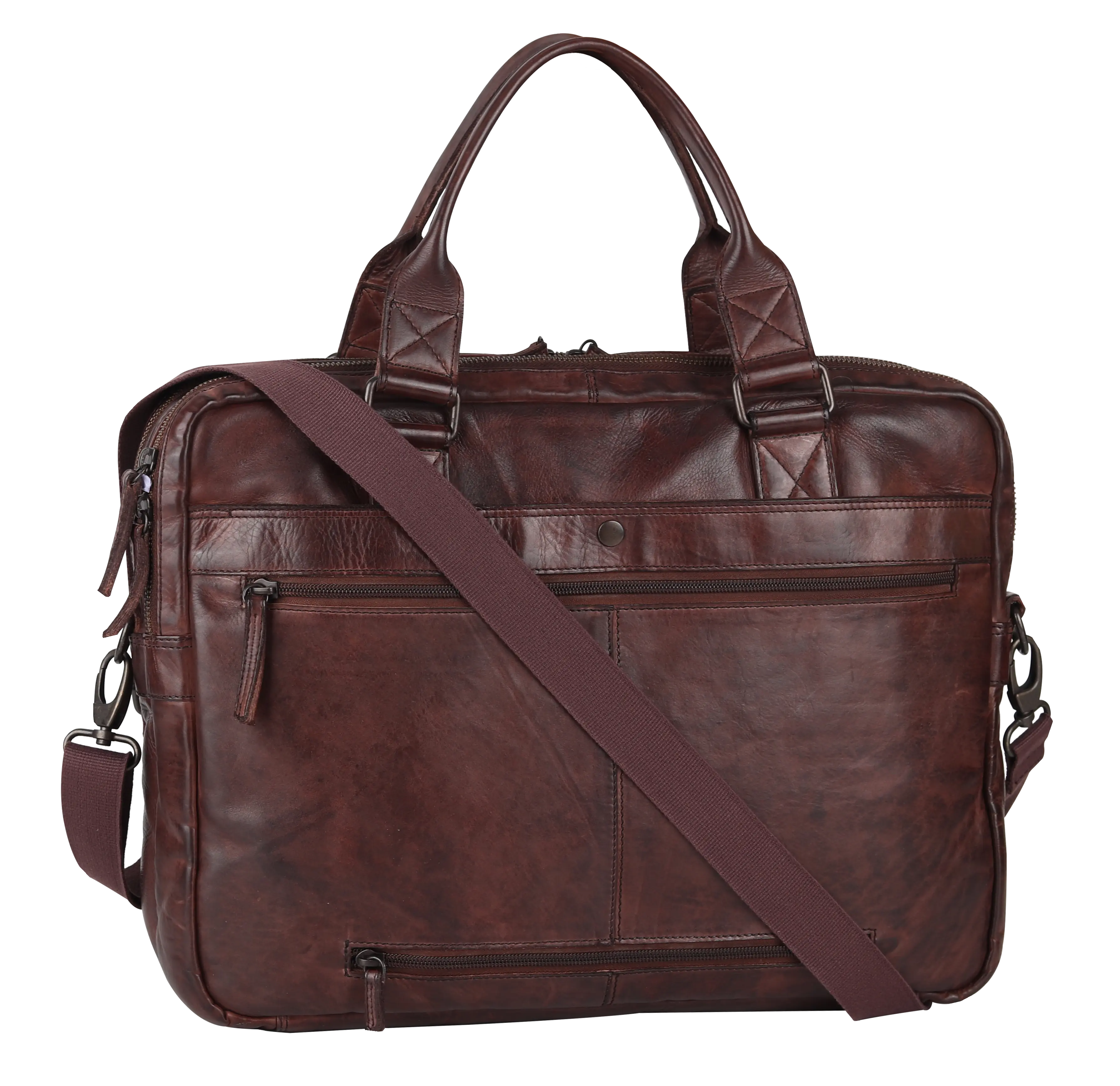 BOL Front Zip Leather Laptop Bag Backpacks & Messenger Bags Boutique of Leathers/Open Road