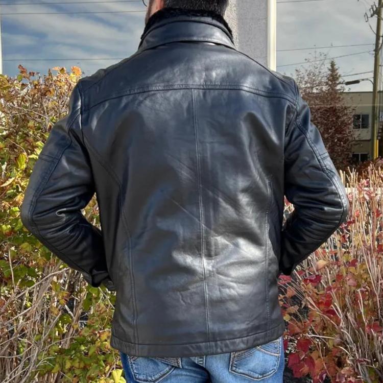 BOL Men's Cardian Bomber Lambskin Leather Jacket Men's Leather Jackets Boutique of Leathers/Open Road