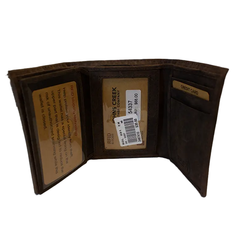 BOL Men's Centre Wing Trifold Leather RFID Wallet Men's Wallets Boutique of Leathers/Open Road
