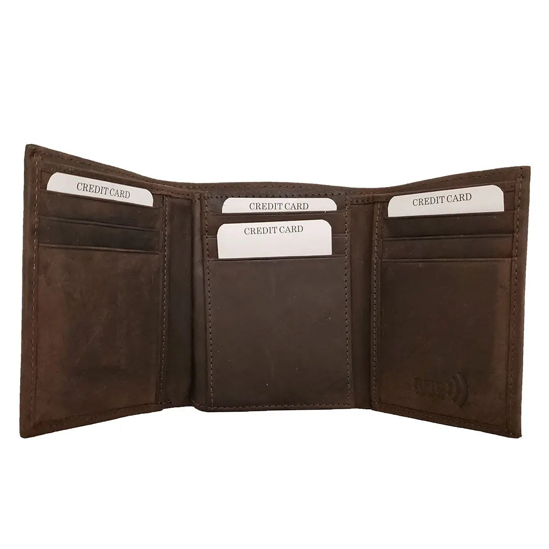 BOL Men's Centre Wing Trifold Leather RFID Wallet - Boutique of Leathers/Open Road