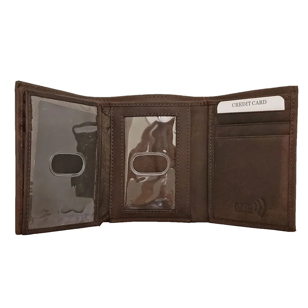 BOL Men's Centre Wing Trifold Leather RFID Wallet - Boutique of Leathers/Open Road