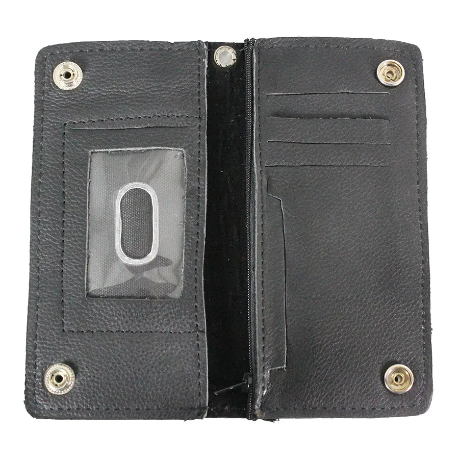 BOL Men's Chrome Plated Bifold Leather Wallet - Boutique of Leathers/Open Road