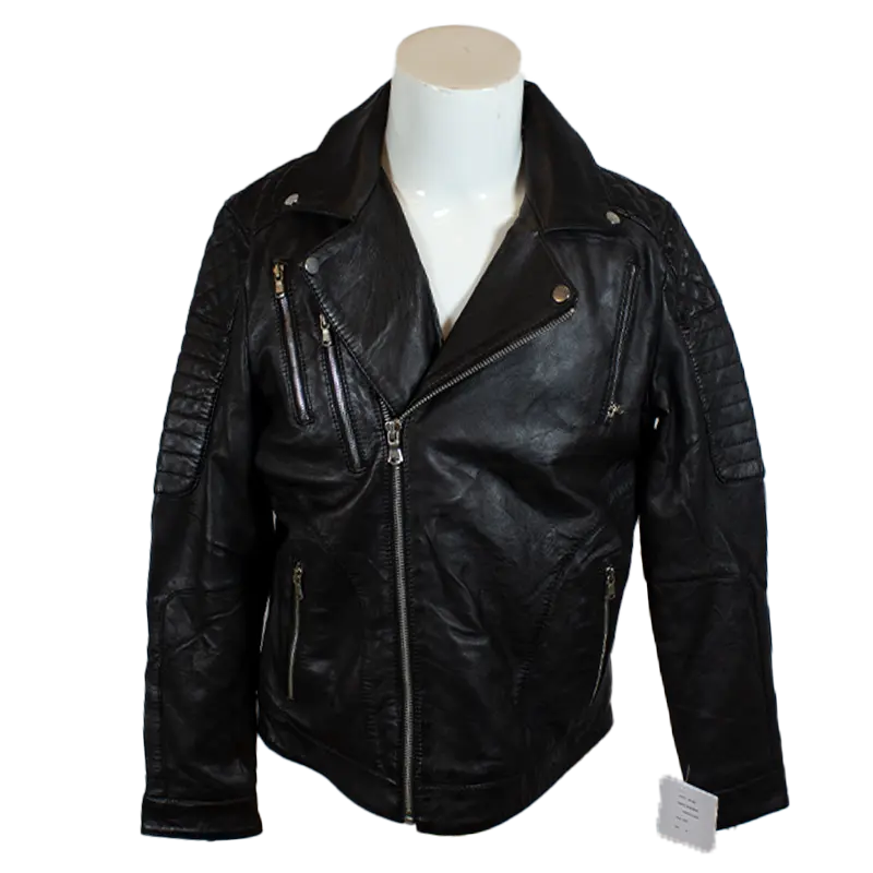 BOL Men's Classic Biker Look Zip up Leather Jacket Men's Leather Jackets Boutique of Leathers/Open Road