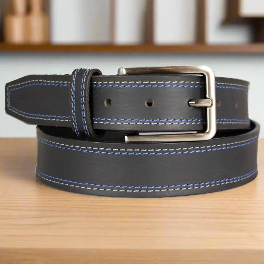 BOL Men's Contrast Stitch Leather Belt - Boutique of Leathers/Open Road