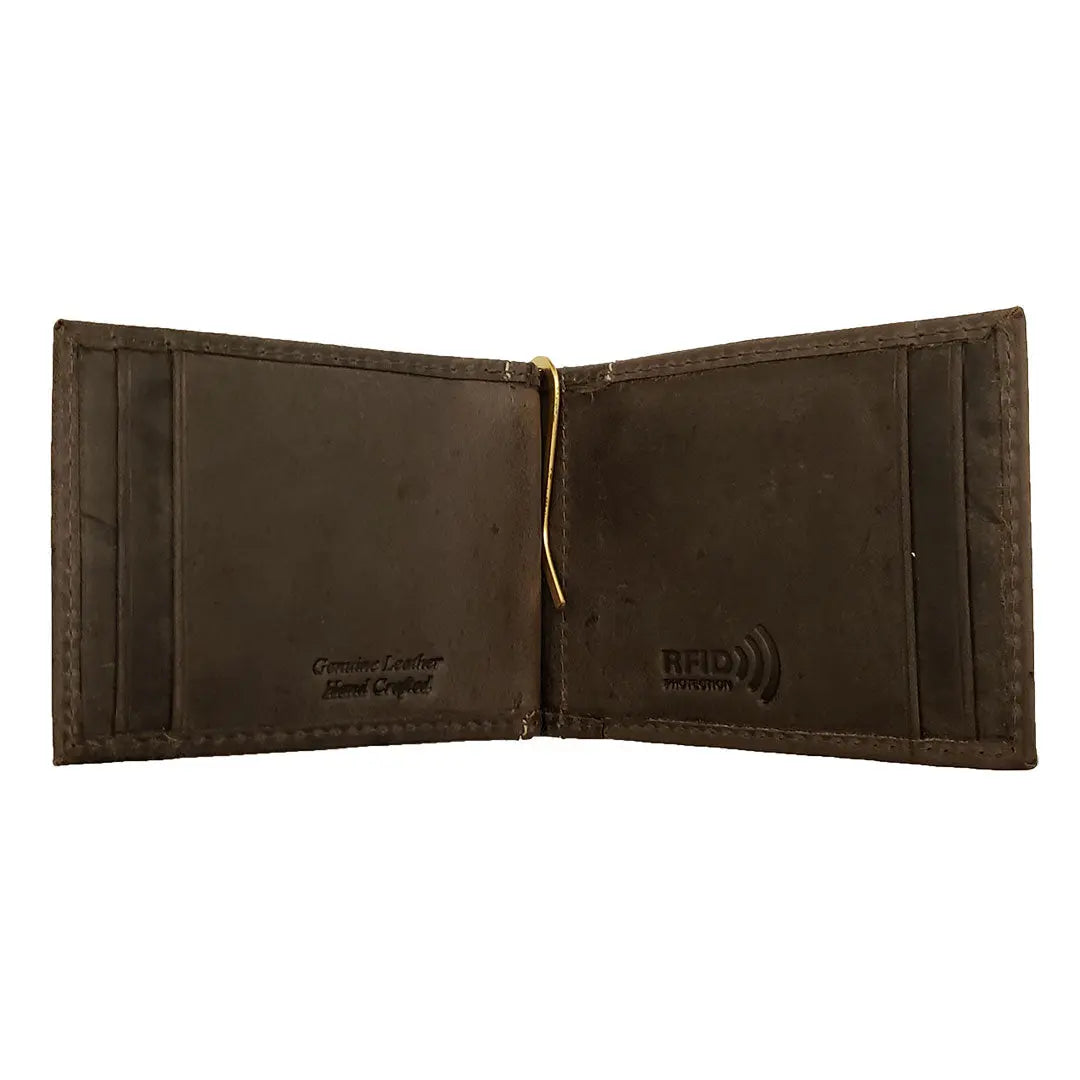 BOL Men's Distressed Leather Money Clip Wallet - Boutique of Leathers/Open Road