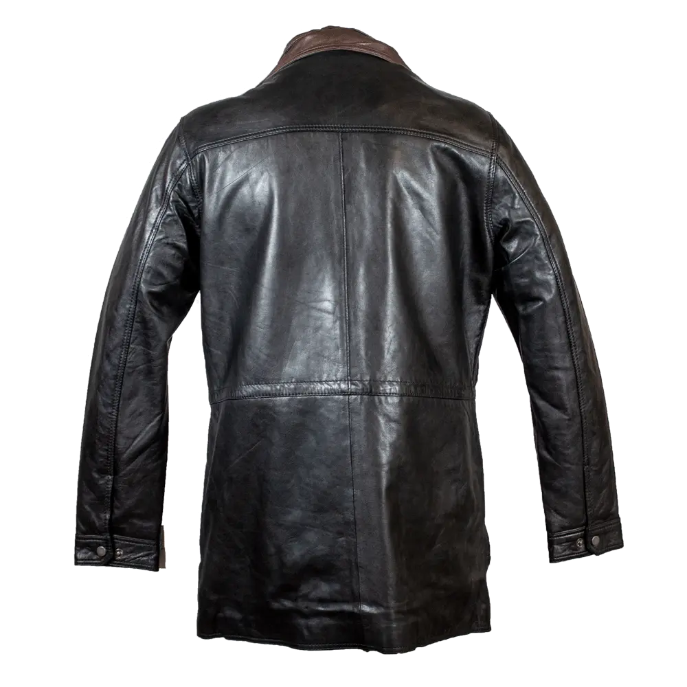 BOL Men's Double Collar Two-Tone Long Coat Men's Leather Jackets Boutique of Leathers/Open Road