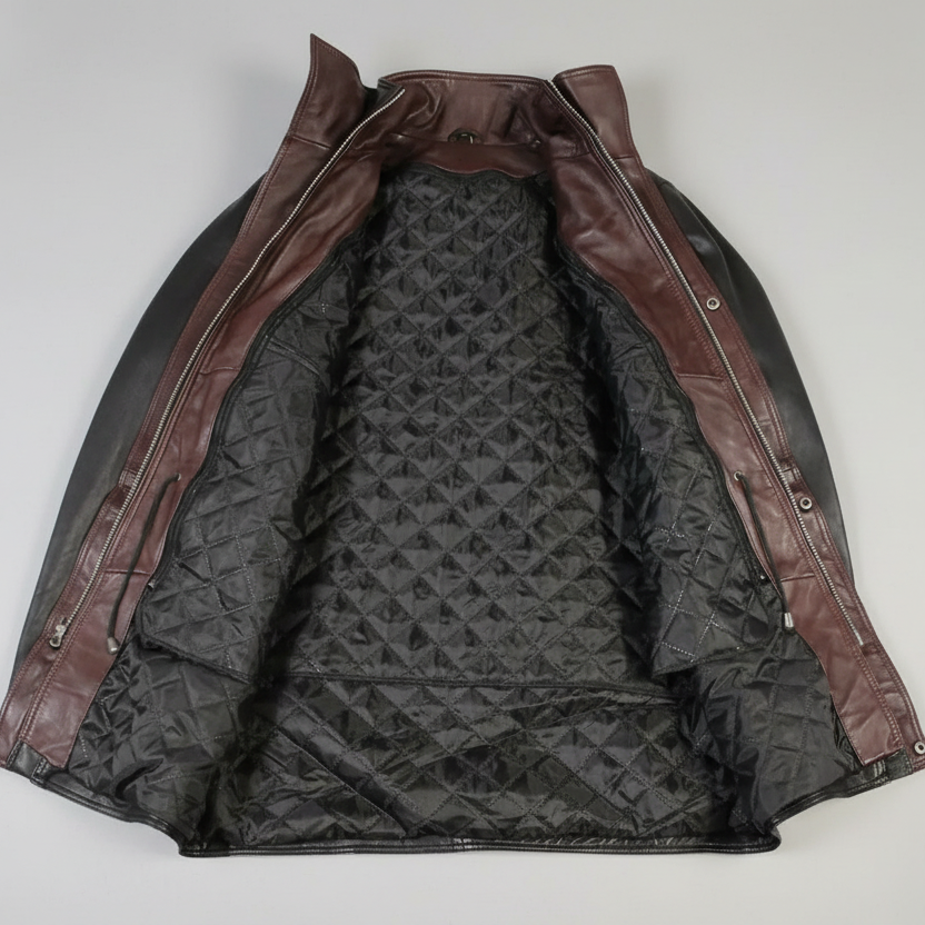 BOL Men's Double Collar Two-Tone Long Coat Men's Leather Jackets Boutique of Leathers/Open Road