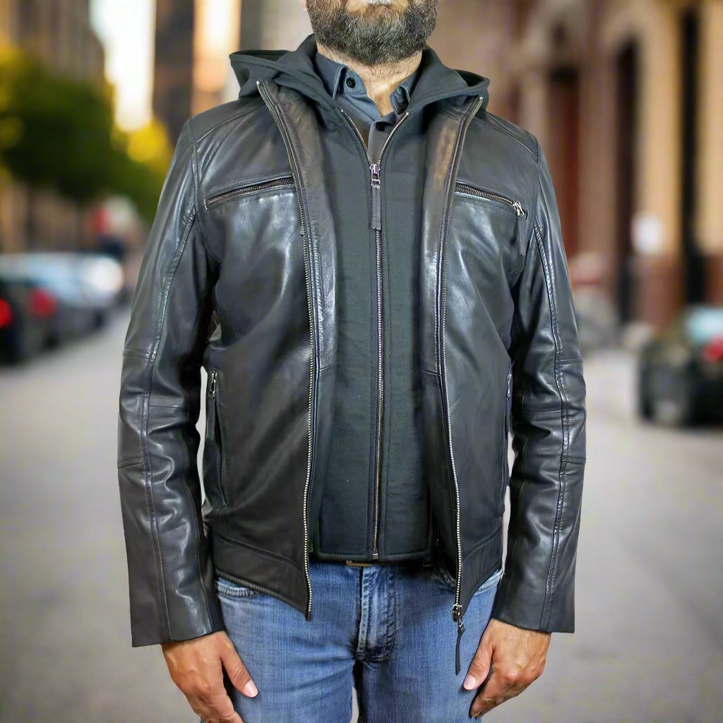 BOL Men's Eduardo Hoodie Jacket - Boutique of Leathers/Open Road