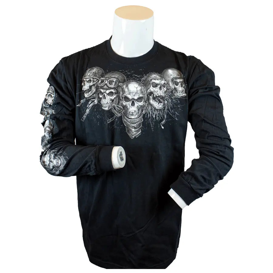 BOL Men's Five Skulls Long Sleeve Shirt - Boutique of Leathers/Open Road