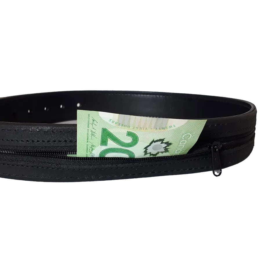 BOL Men's Hidden Pocket Grain Leather Money Belt - Boutique of Leathers/Open Road