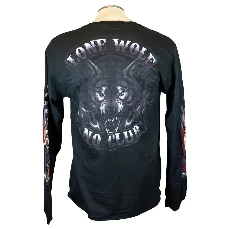 BOL Men's Lone Wolf No Club Biker Long Sleeve Shirt Men's Shirts & Tees Boutique of Leathers/Open Road