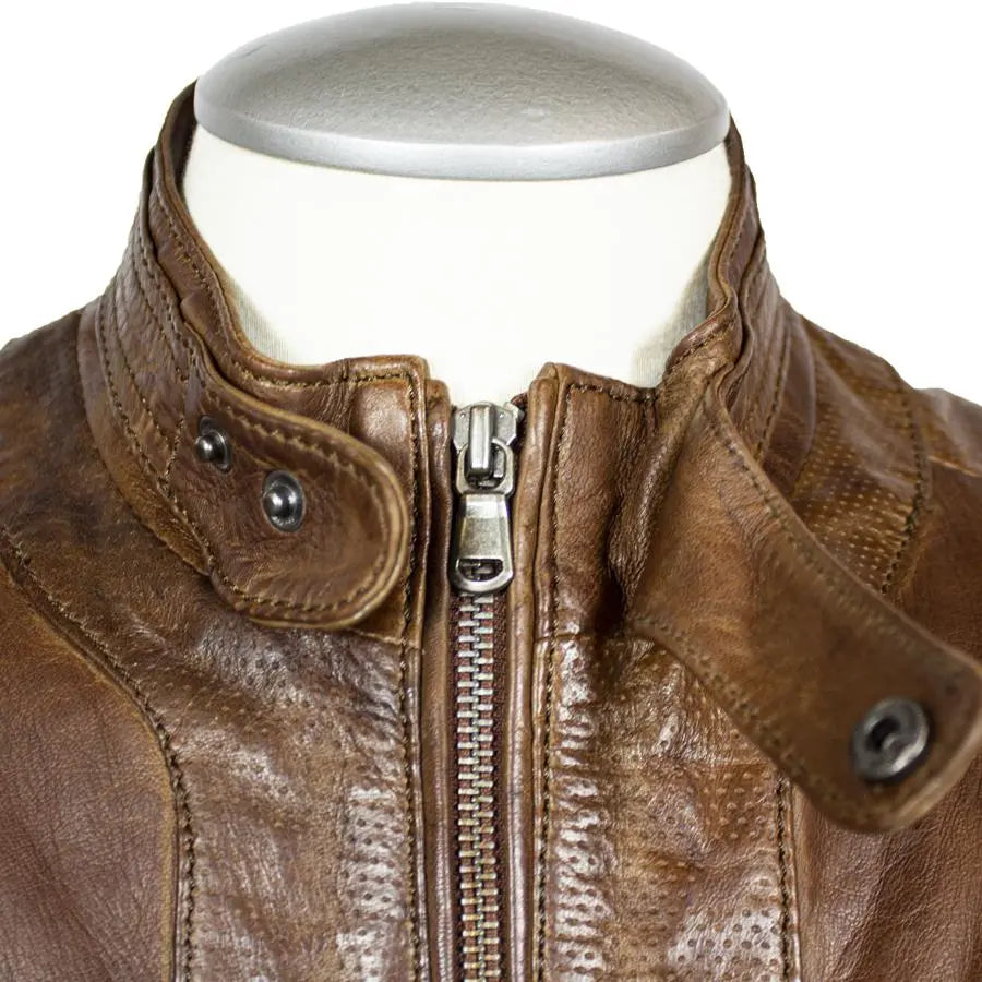 BOL Men's Snap Collar Leather Racer Jacket - Boutique of Leathers/Open Road