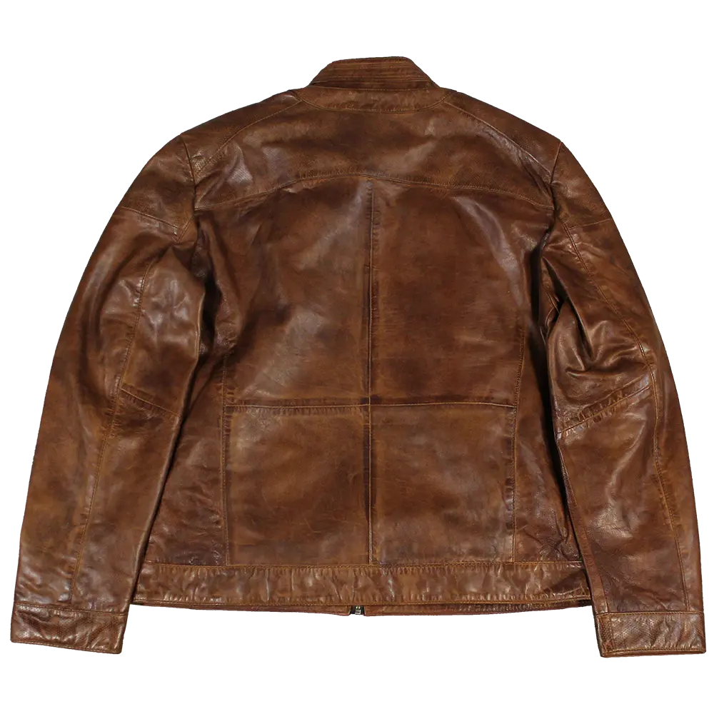 BOL Men's Snap Collar Leather Racer Jacket - Boutique of Leathers/Open Road