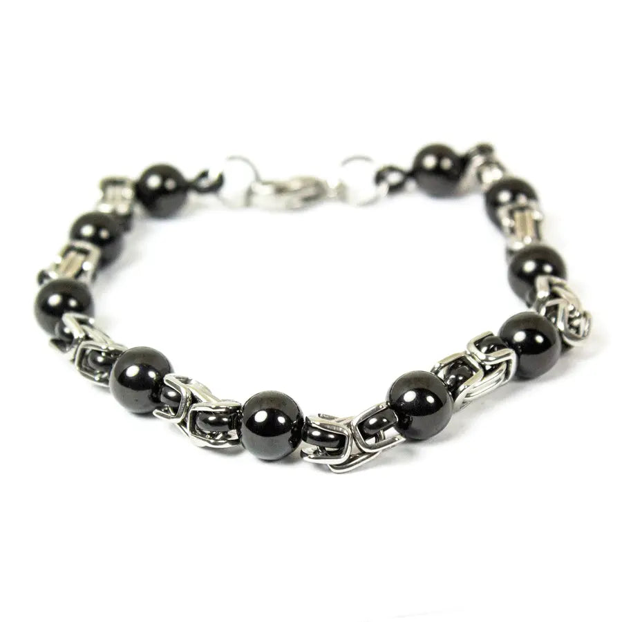 BOL Men's Stainless Steel Beaded Bracelet - Boutique of Leathers/Open Road