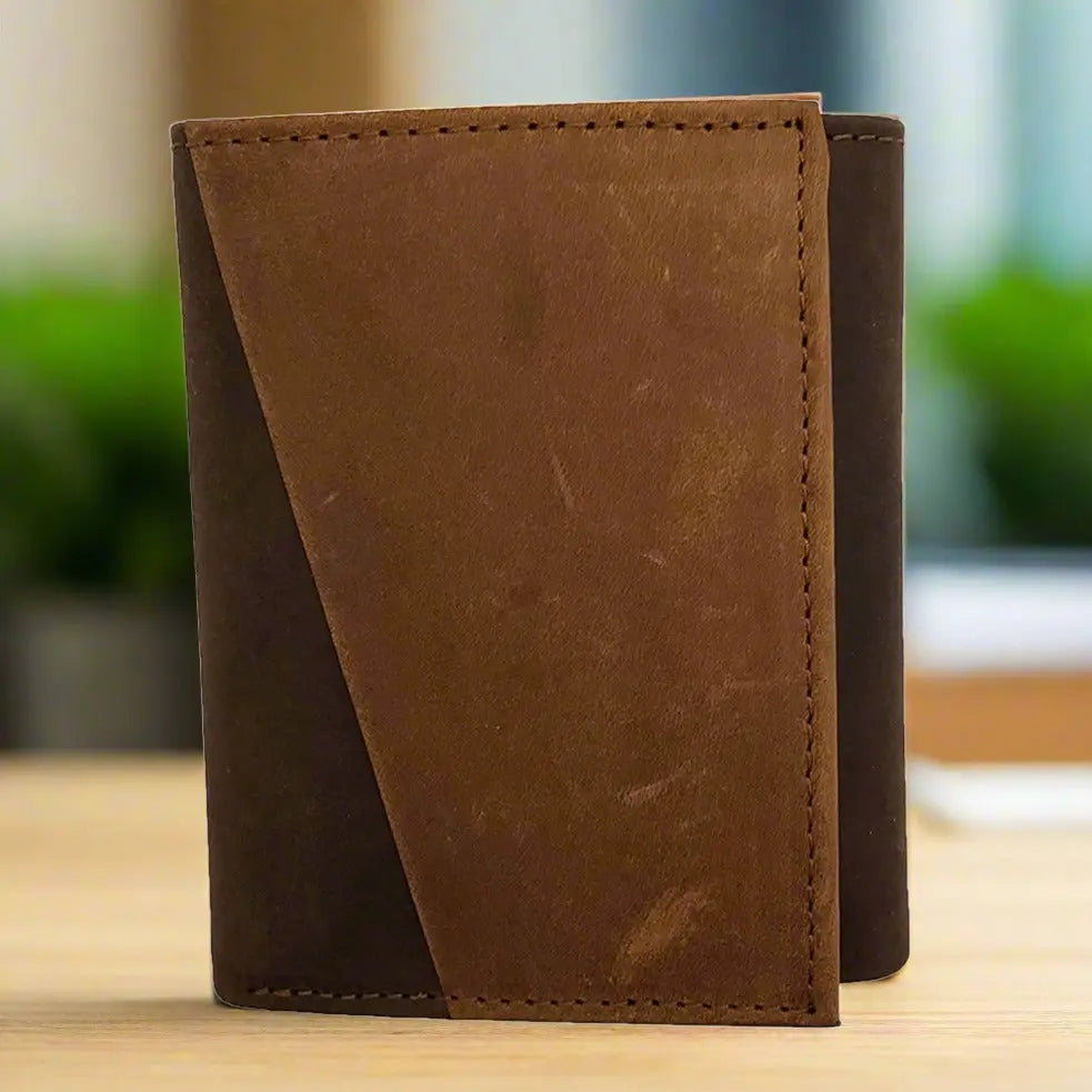 BOL Men's Two-Tone Trifold Leather RFID Wallet - Boutique of Leathers/Open Road