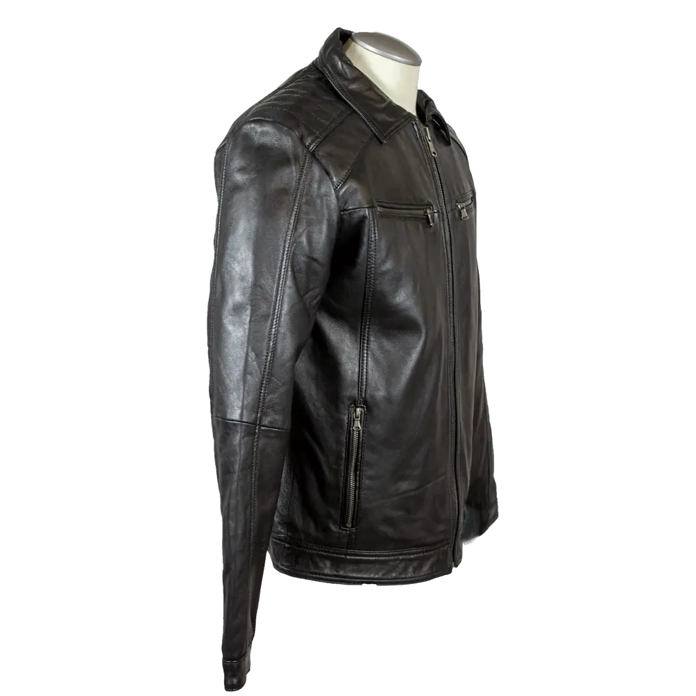 BOL Men's Zip Pocket Leather Jacket Men's Leather Jackets Boutique of Leathers/Open Road