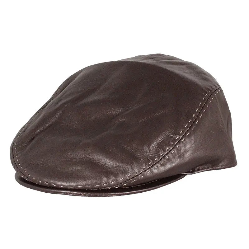 BOL Stitch Accent Leather London Flat Cap