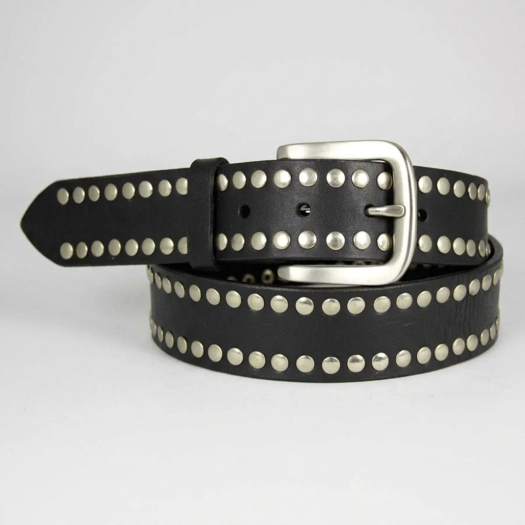 BOL Unisex Silver Stud Removable Buckle Leather Belt - Boutique of Leathers/Open Road