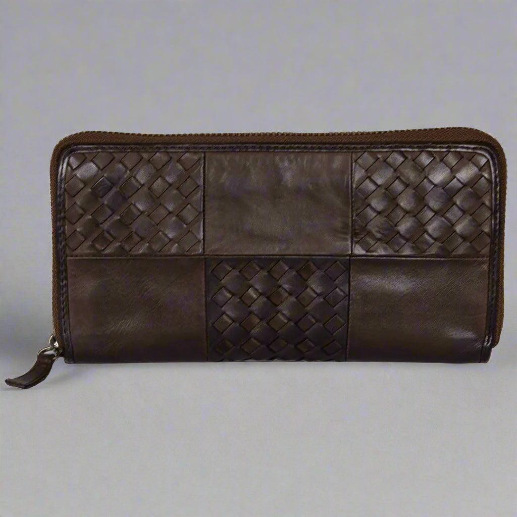 BOL Women's Basket Weave Zip-Around Clutch Wallet Women's Wallets Boutique of Leathers/Open Road