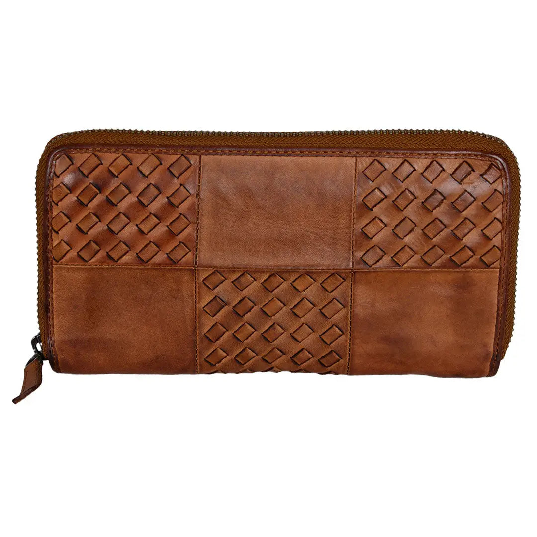 BOL Women's Basket Weave Zip-Around Clutch Wallet Women's Wallets Boutique of Leathers/Open Road