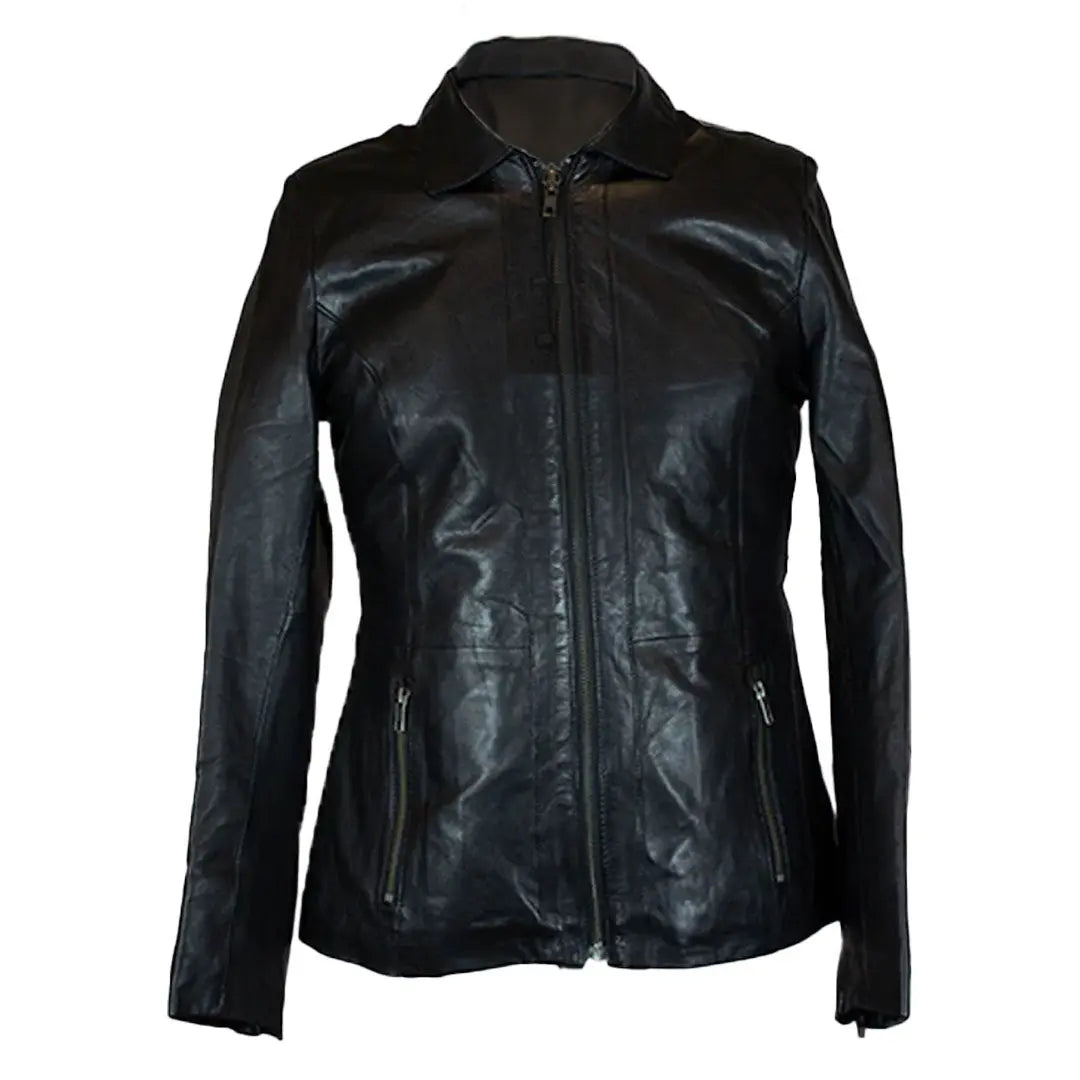 BOL Women's Classic Black Zippered Motorcycle Style Fashion Sheepskin Leather Jacket Women's Coats & Jackets Boutique of Leathers/Open Road