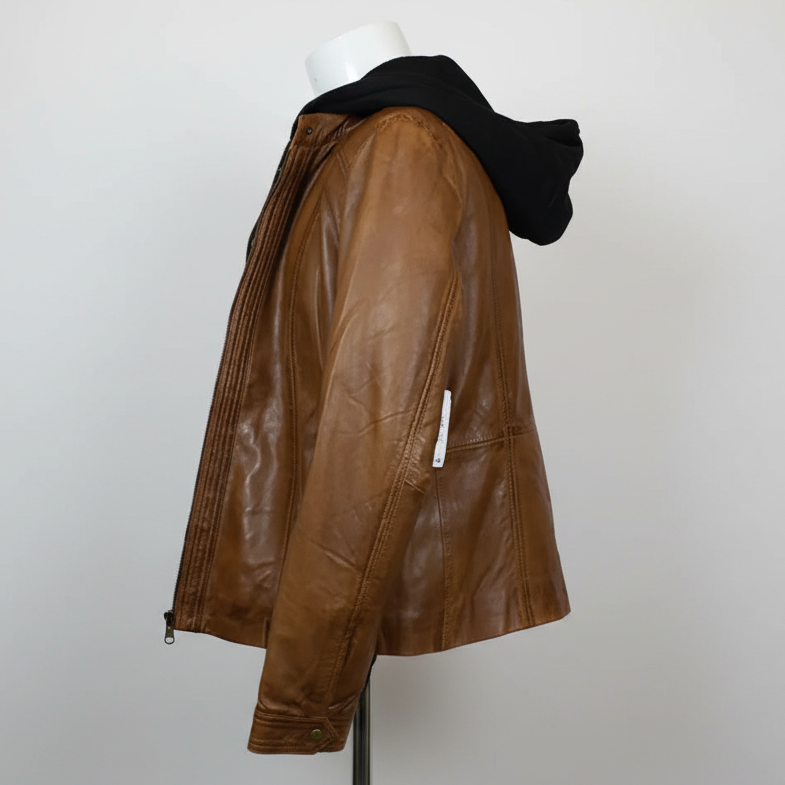 BOL Women's Detachable Hooded Leather Jacket Women's Coats & Jackets Boutique of Leathers/Open Road