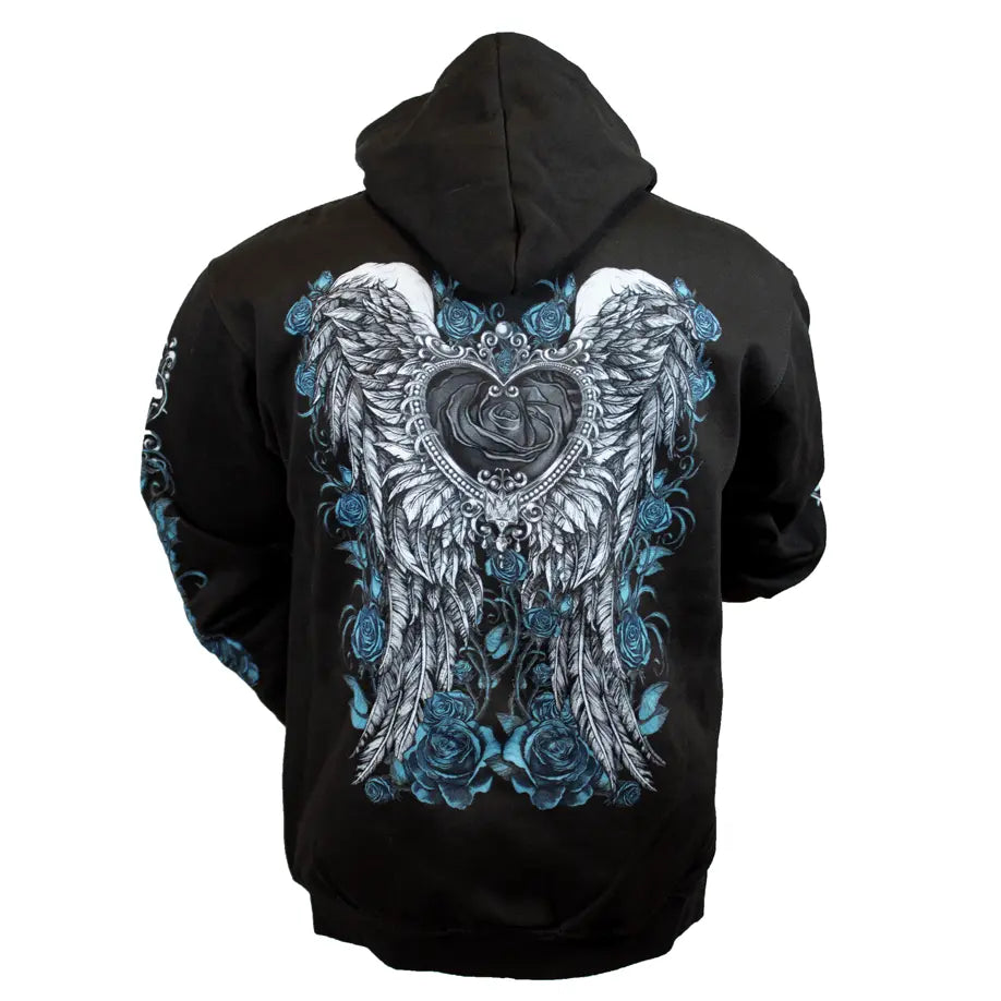 BOL Women's Heart and Roses Zipper Hoodie Women's Hoodies & Sweatshirts Boutique of Leathers/Open Road