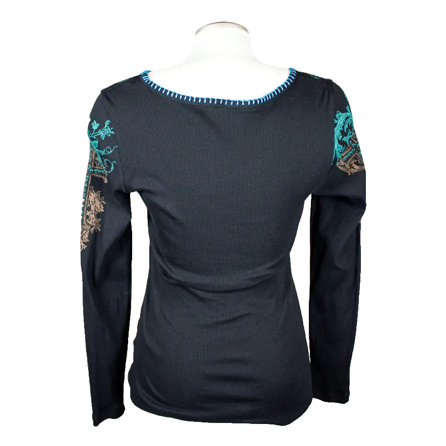 BOL Women's Long Sleeve Cross and Wings Top Women's Shirts & Tees Boutique of Leathers/Open Road