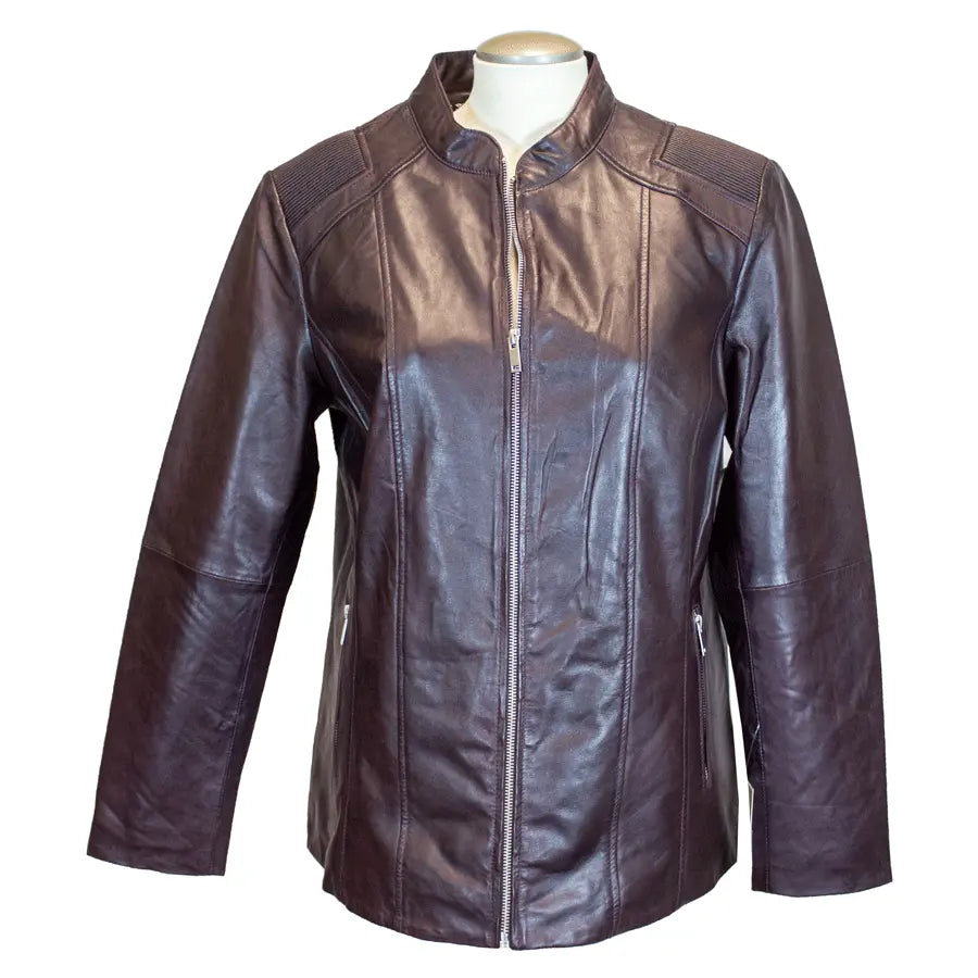 BOL Women's Paulina Ribbed Shoulder Leather Jacket Women's Coats & Jackets Boutique of Leathers/Open Road