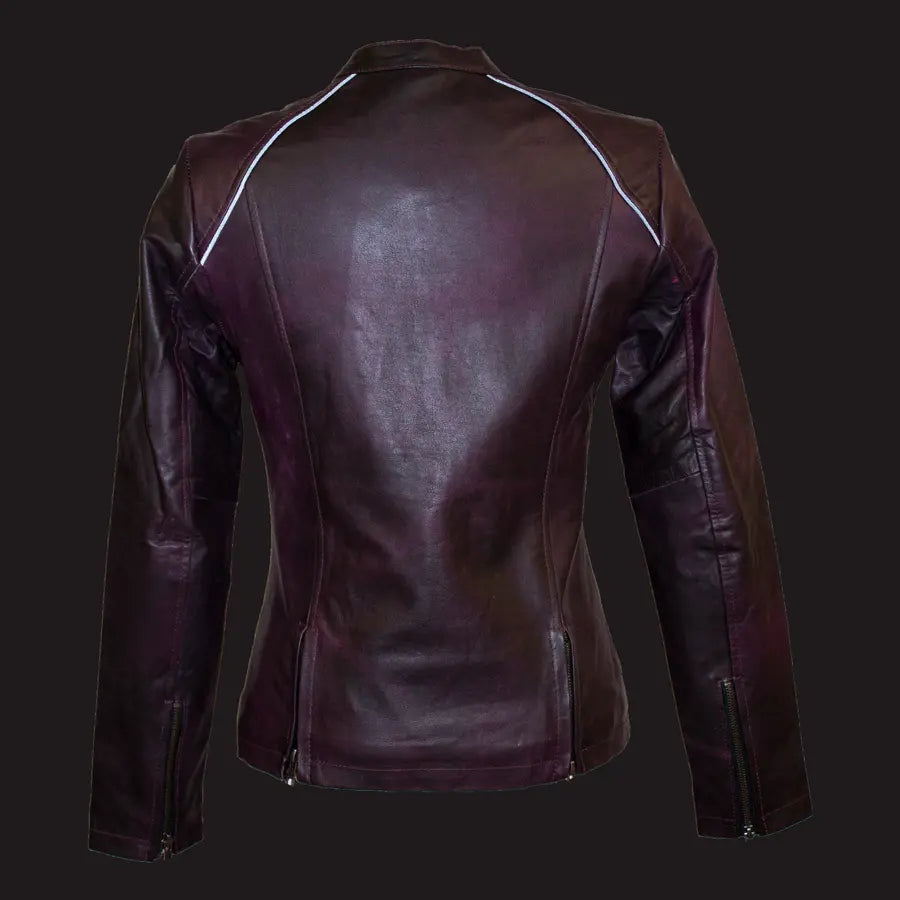 BOL Women's Purple Wash Moto Sheepskin Leather Jacket Women's Coats & Jackets Boutique of Leathers/Open Road