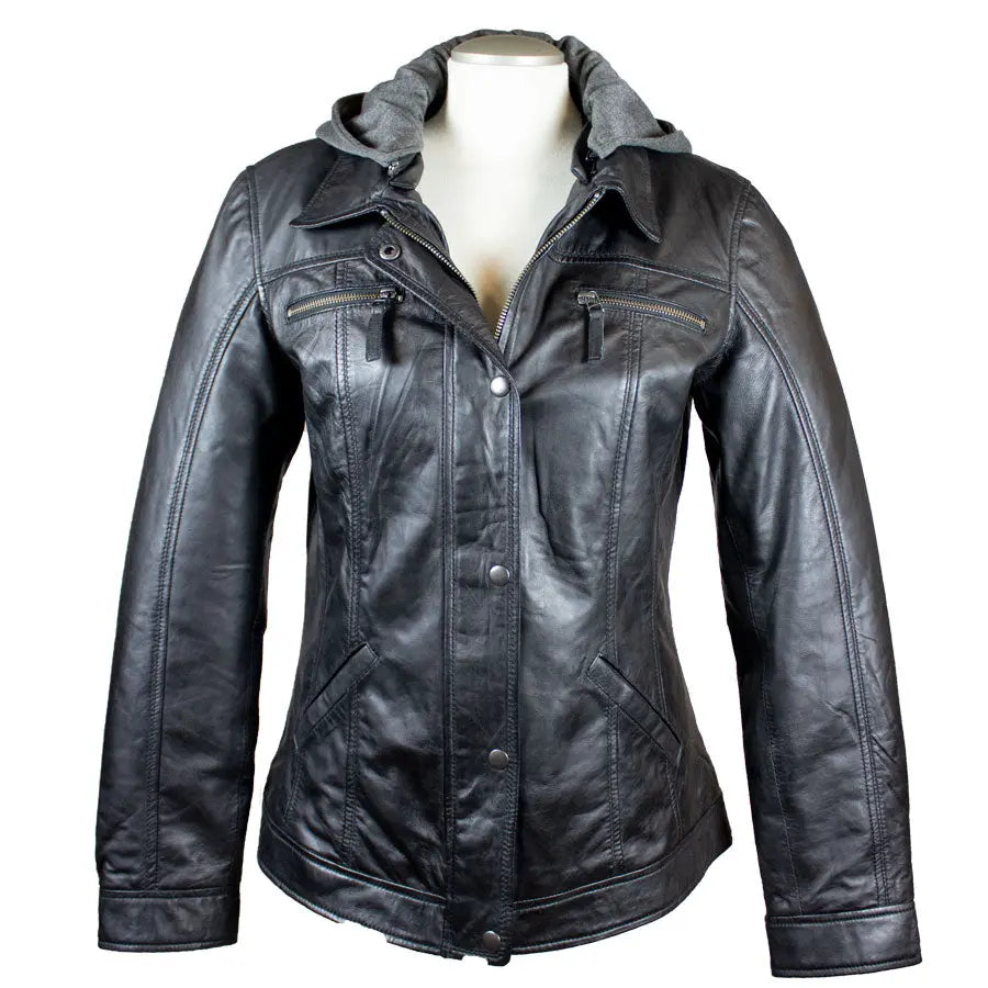 BOL Women's Removable Hood Leather Jacket Women's Coats & Jackets Boutique of Leathers/Open Road