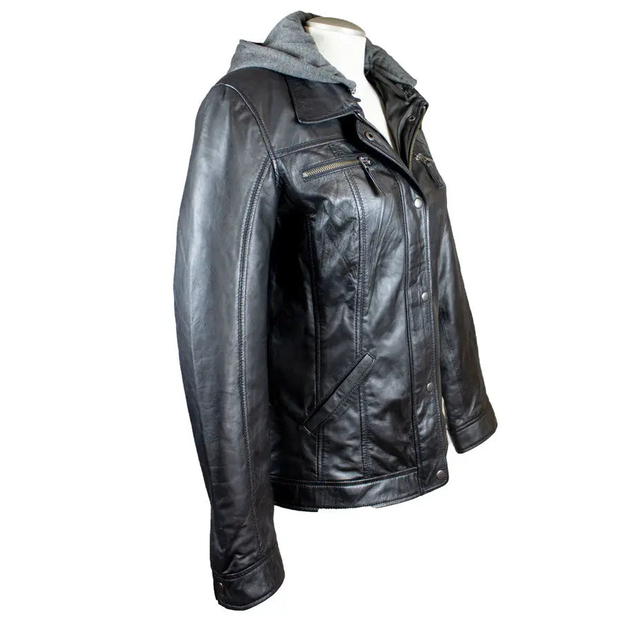 BOL Women's Removable Hood Leather Jacket Women's Coats & Jackets Boutique of Leathers/Open Road