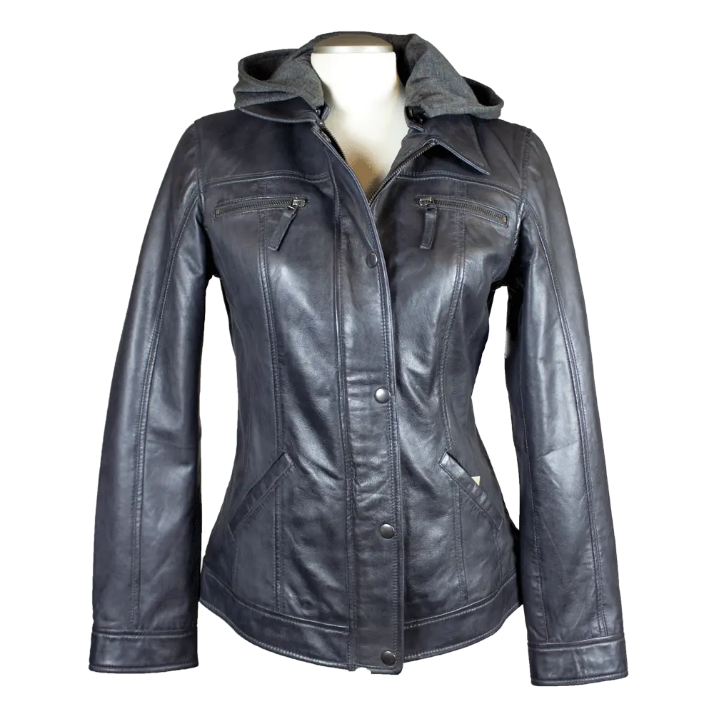 BOL Women's Removable Hood Leather Jacket Women's Coats & Jackets Boutique of Leathers/Open Road