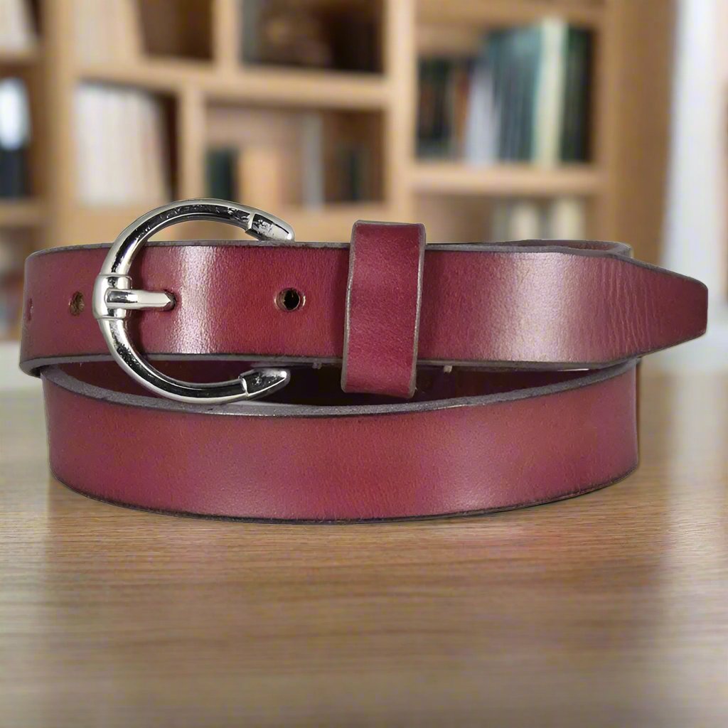 BOL Women's Round Buckle Leather Belt - Boutique of Leathers/Open Road