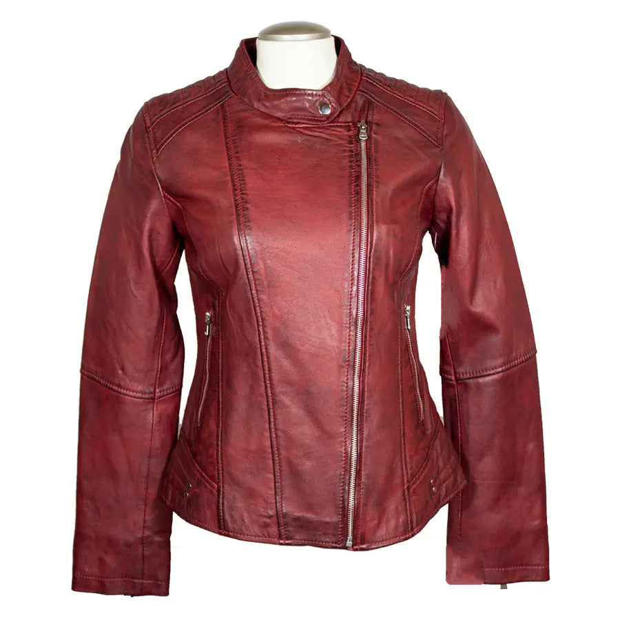 BOL Women's Side Zip Leather Racer Jacket