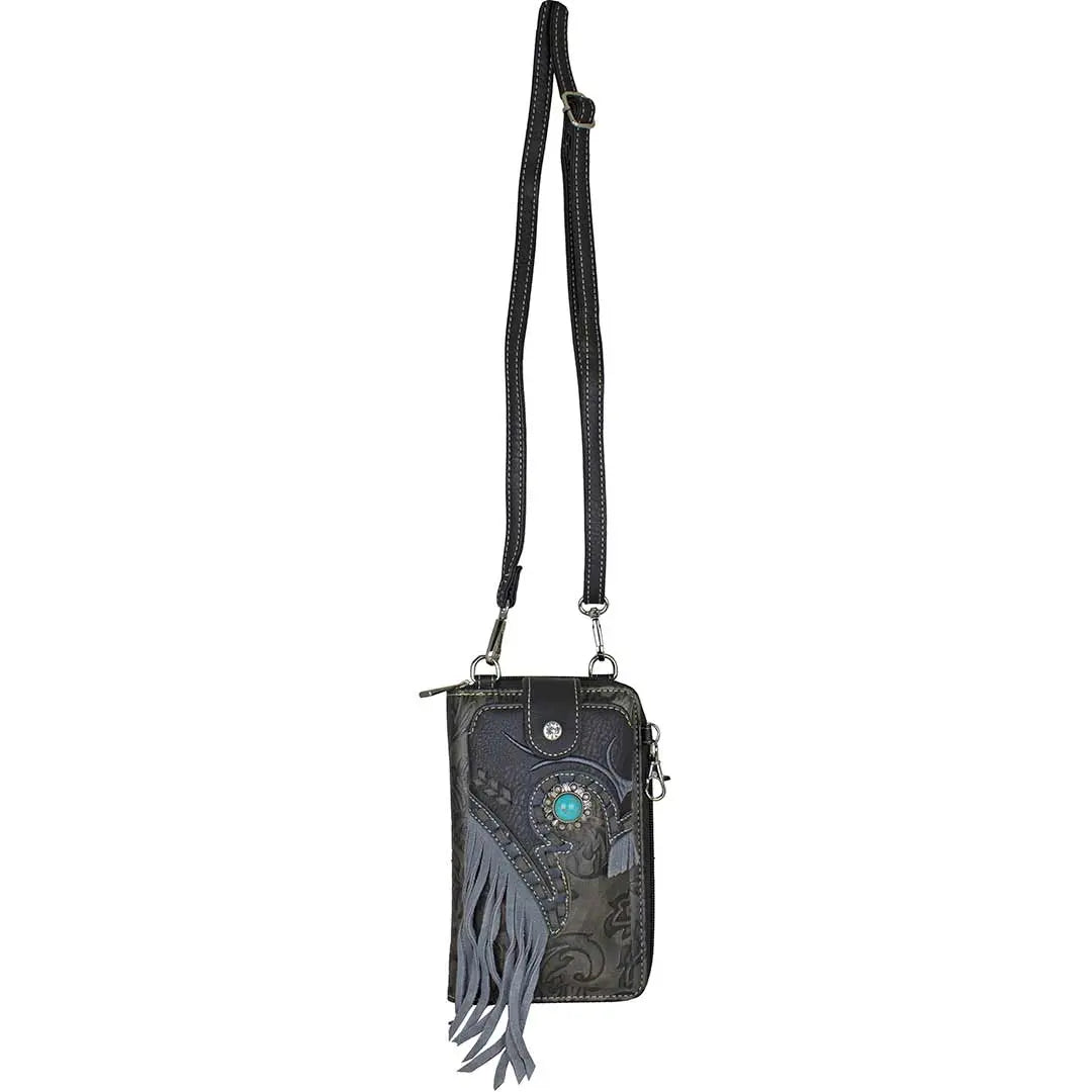 BOL Women's Tooled Crossbody Phone Purse - Boutique of Leathers/Open Road