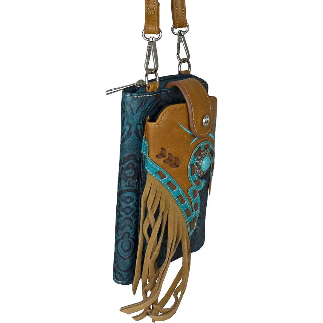 BOL Women's Tooled Crossbody Phone Purse - Boutique of Leathers/Open Road