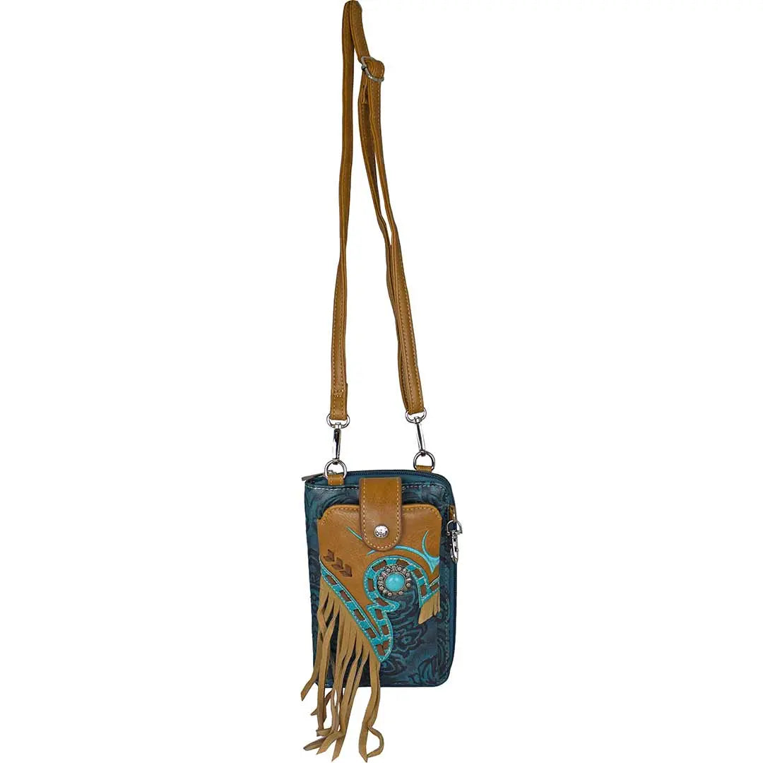 BOL Women's Tooled Crossbody Phone Purse - Boutique of Leathers/Open Road