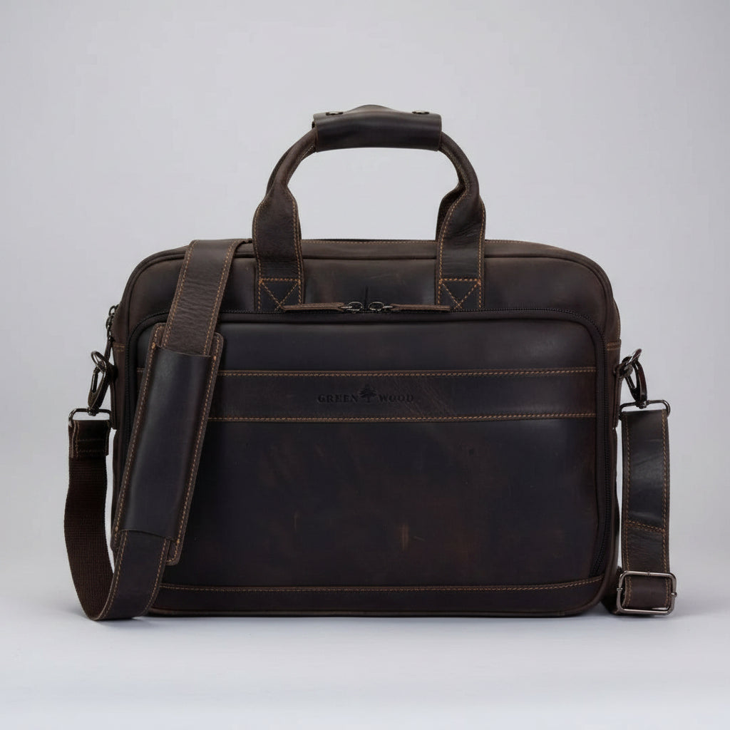 Greenwood Leather 14" Laptop Bag - Boutique of Leathers/Open Road