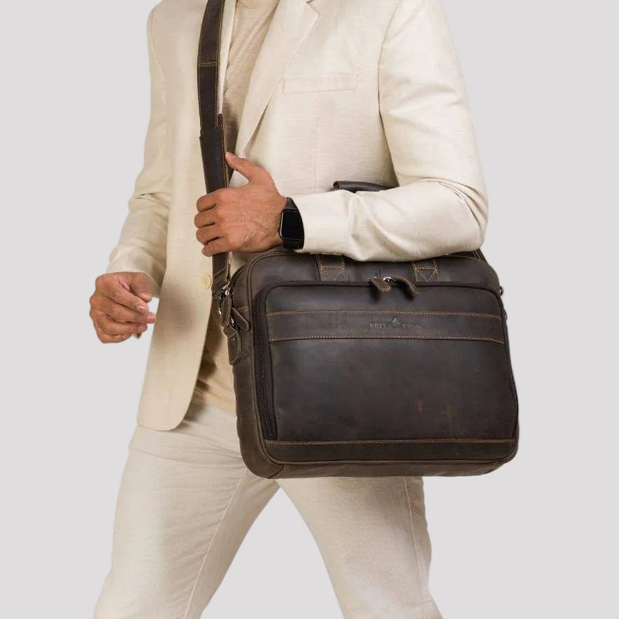 Greenwood Leather 14" Laptop Bag - Boutique of Leathers/Open Road
