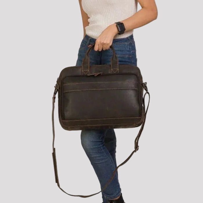 Greenwood Leather 14" Laptop Bag - Boutique of Leathers/Open Road