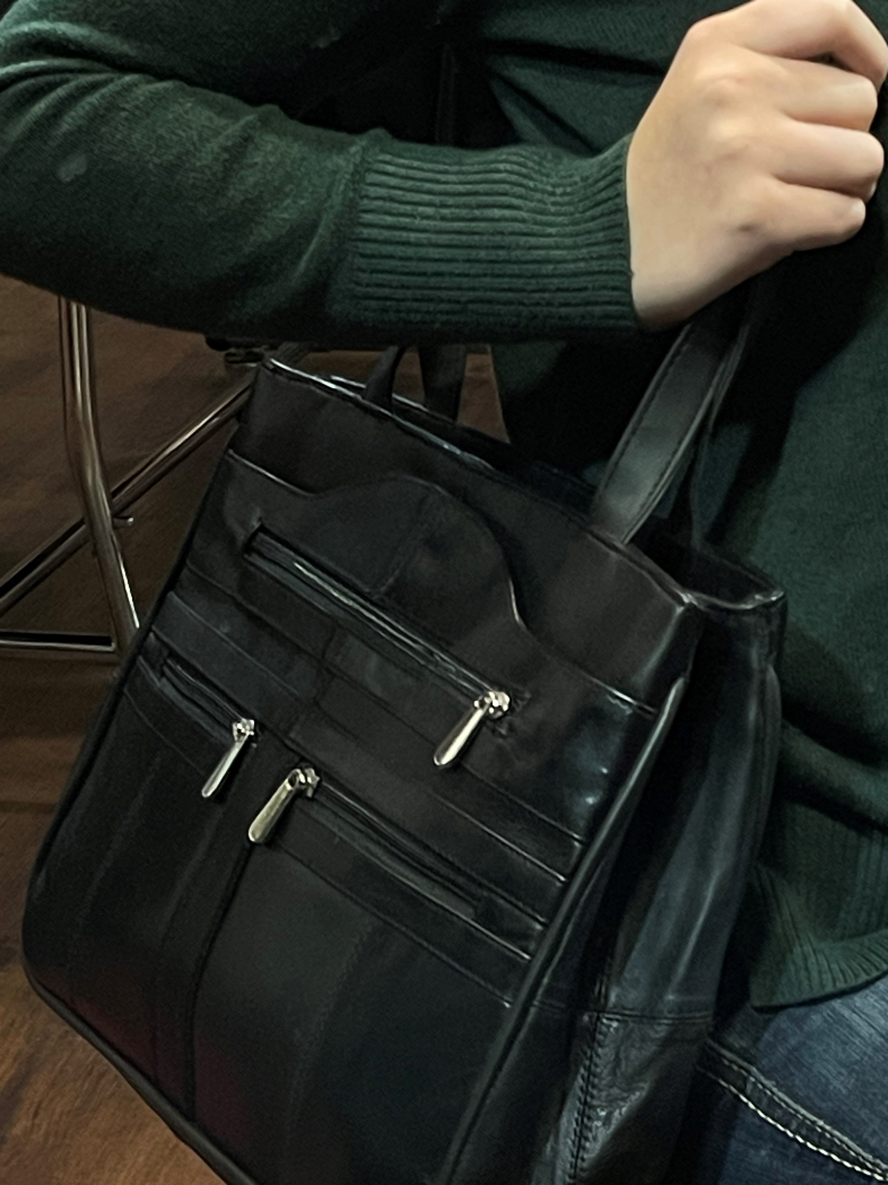 BOL Leather Shoulder Bag with Multiple Pockets