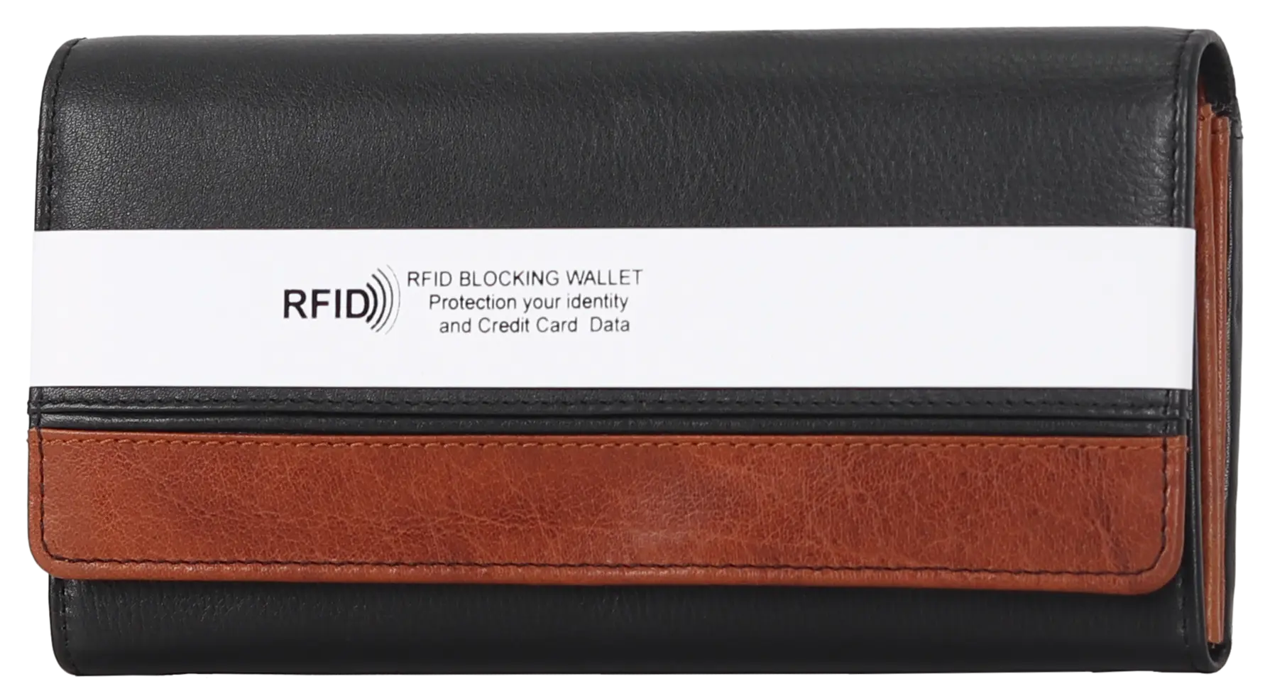 MET Women's 7" Wallet Black/Brown Women's Wallets Boutique of Leathers/Open Road