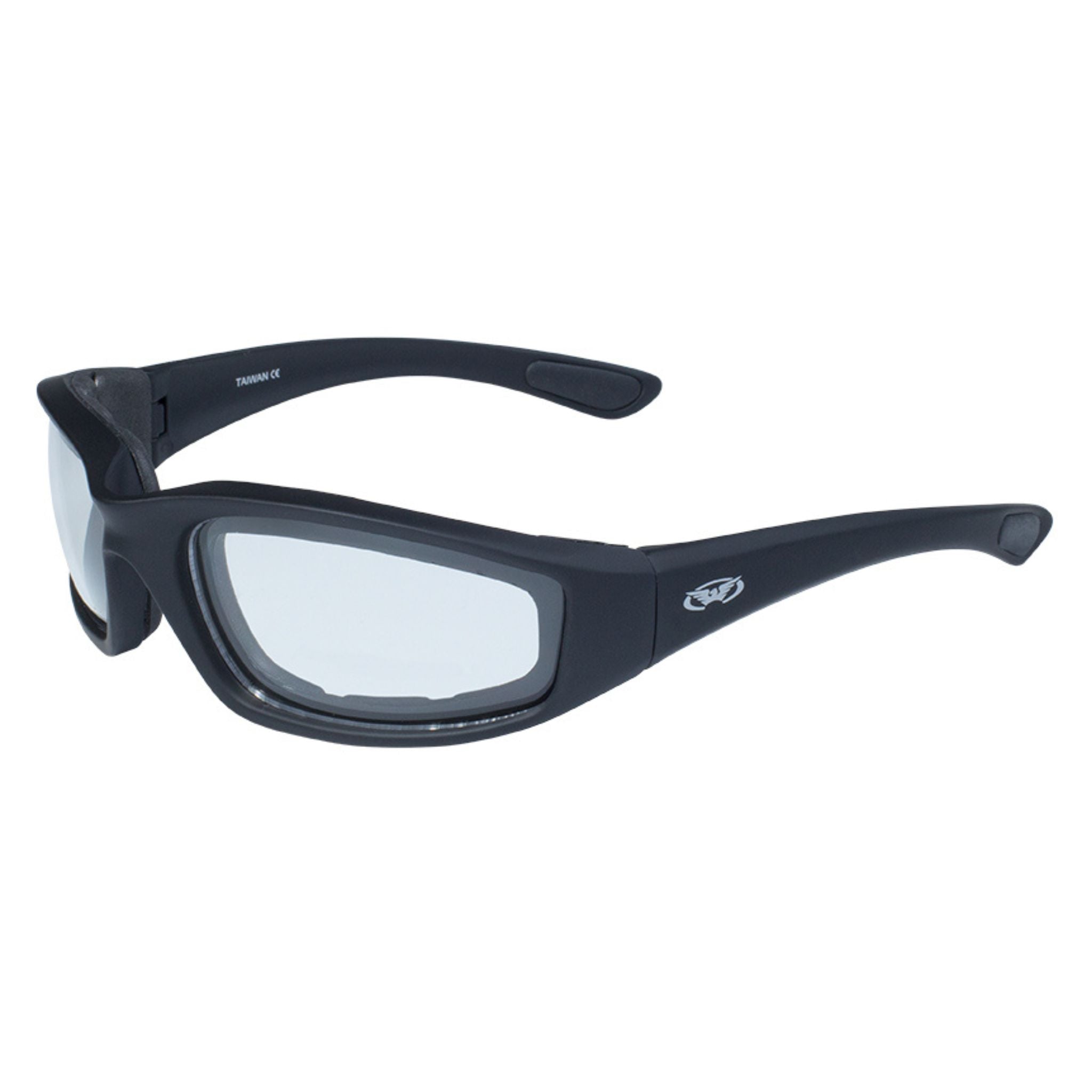 Global Vision Kickback Padded Motorcycle Sunglasses. Matte Black Soft-Touch Riding Glasses