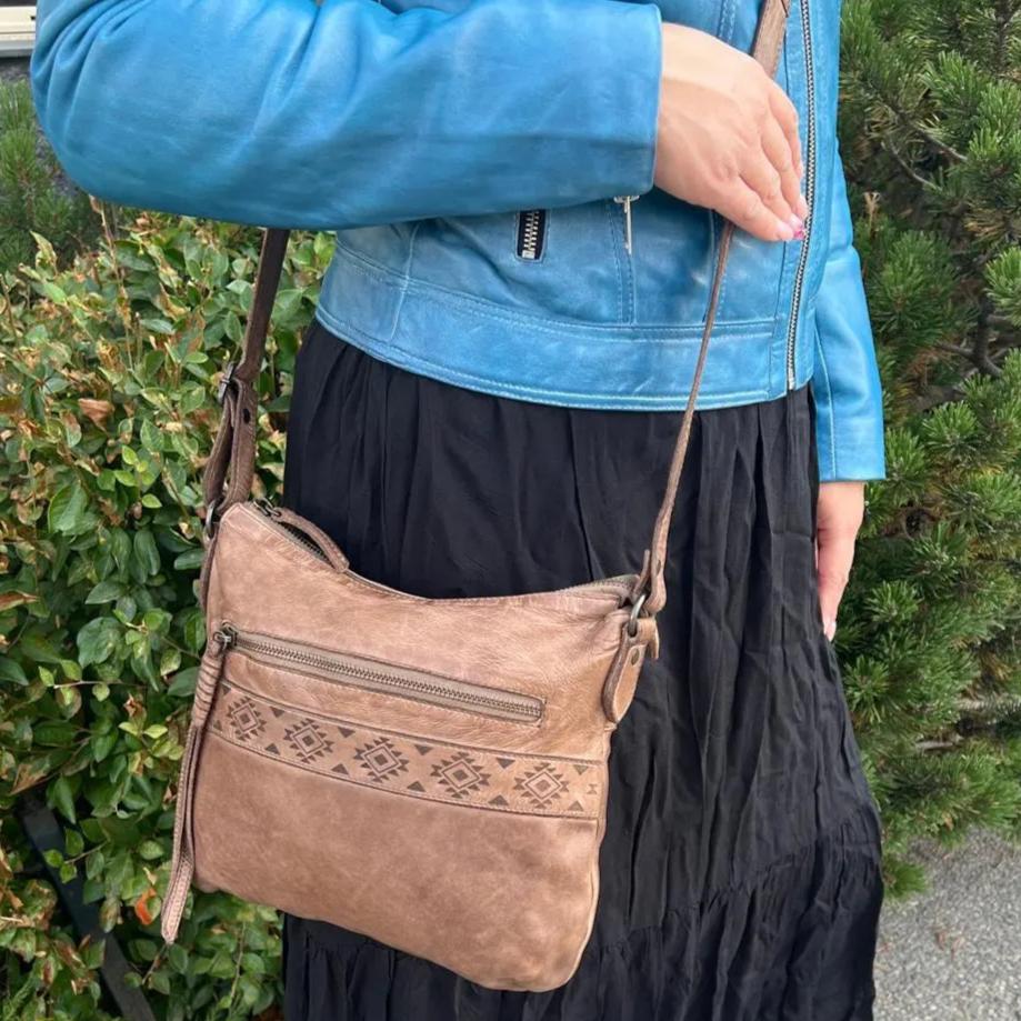 Crossbody Bag with Aztec Design Handbags & Purses Boutique of Leathers/Open Road