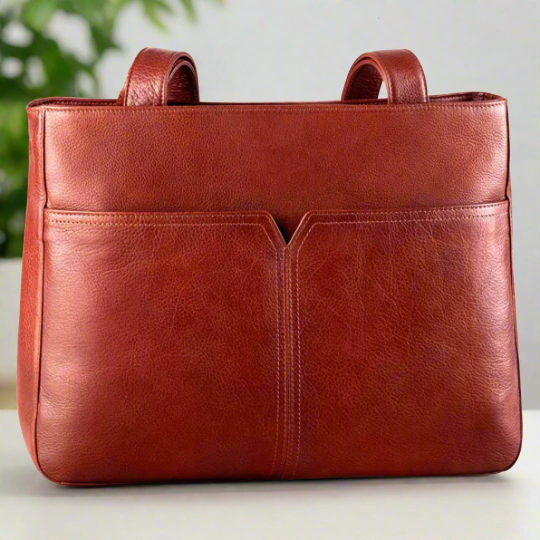 Derek Alexander Tablet Friendly Leather Tote Bag