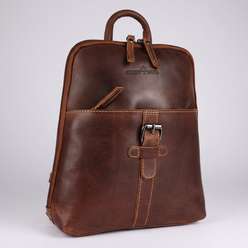 Greenwood Leather Women's Classic Leather Backpack - Boutique of Leathers/Open Road