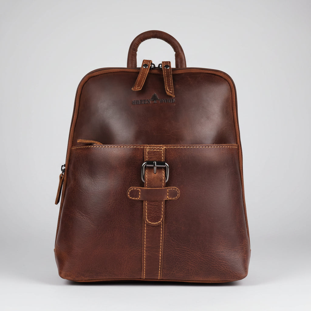 Greenwood Leather Women's Classic Leather Backpack - Boutique of Leathers/Open Road